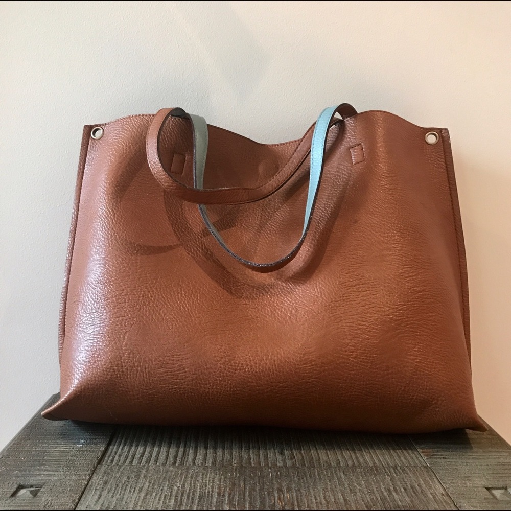 Free People Vegan Leather Reversible Tote